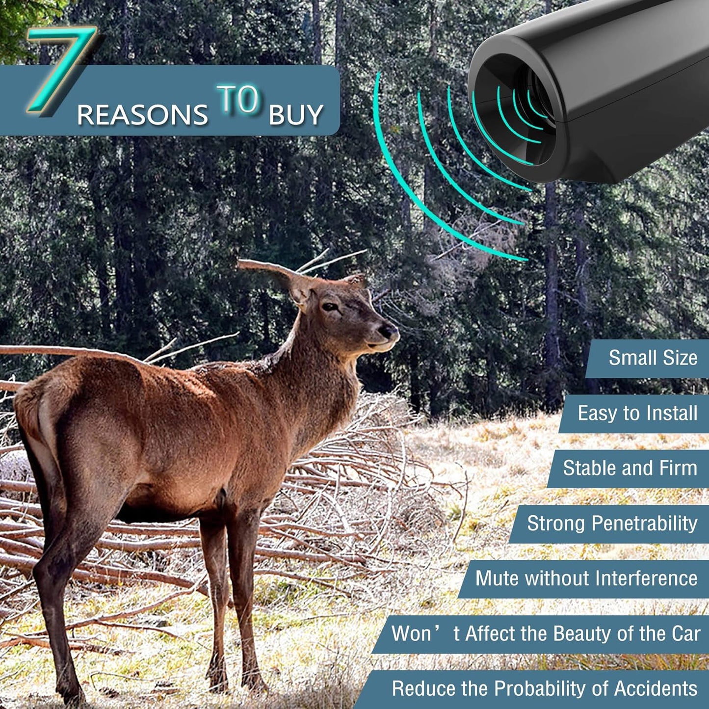Elook Deer Warning Whistles Device for Car, Save Deer Whistle with Upgraded Acrylic Double-Sided Tape, Mini Size, 2 Pack (Patent Registered)