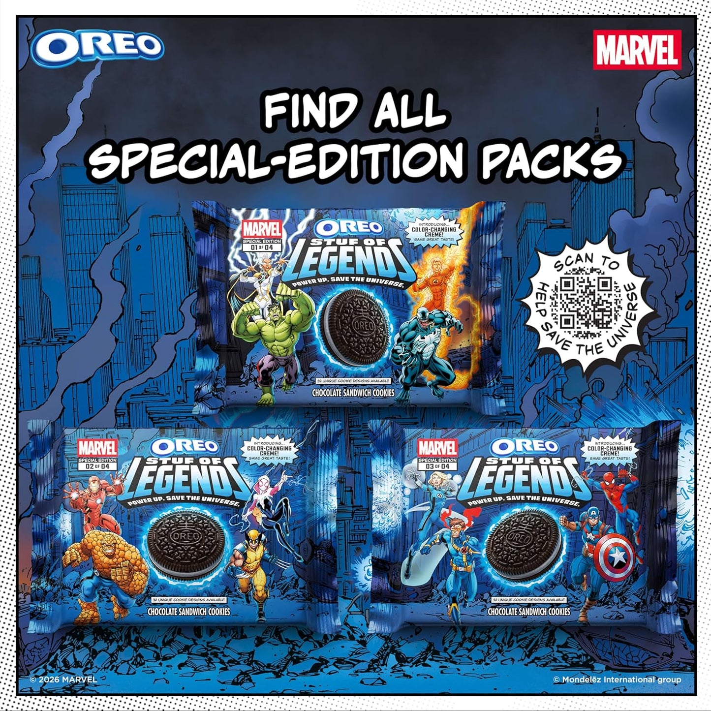 MARVEL OREO Stuf of Legends Chocolate Sandwich Cookies, Special Edition, 10.68 oz