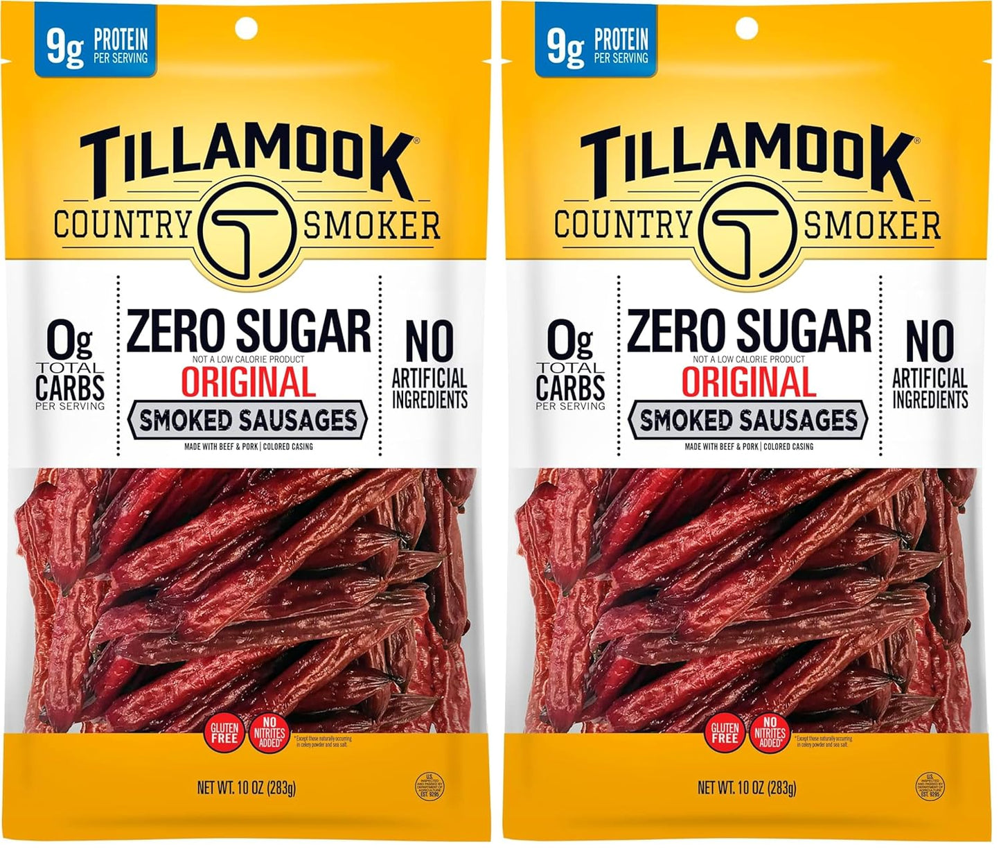 Tillamook Country Smoker Keto Friendly Zero Sugar Smoked Sausages, Original, 10 Ounce
