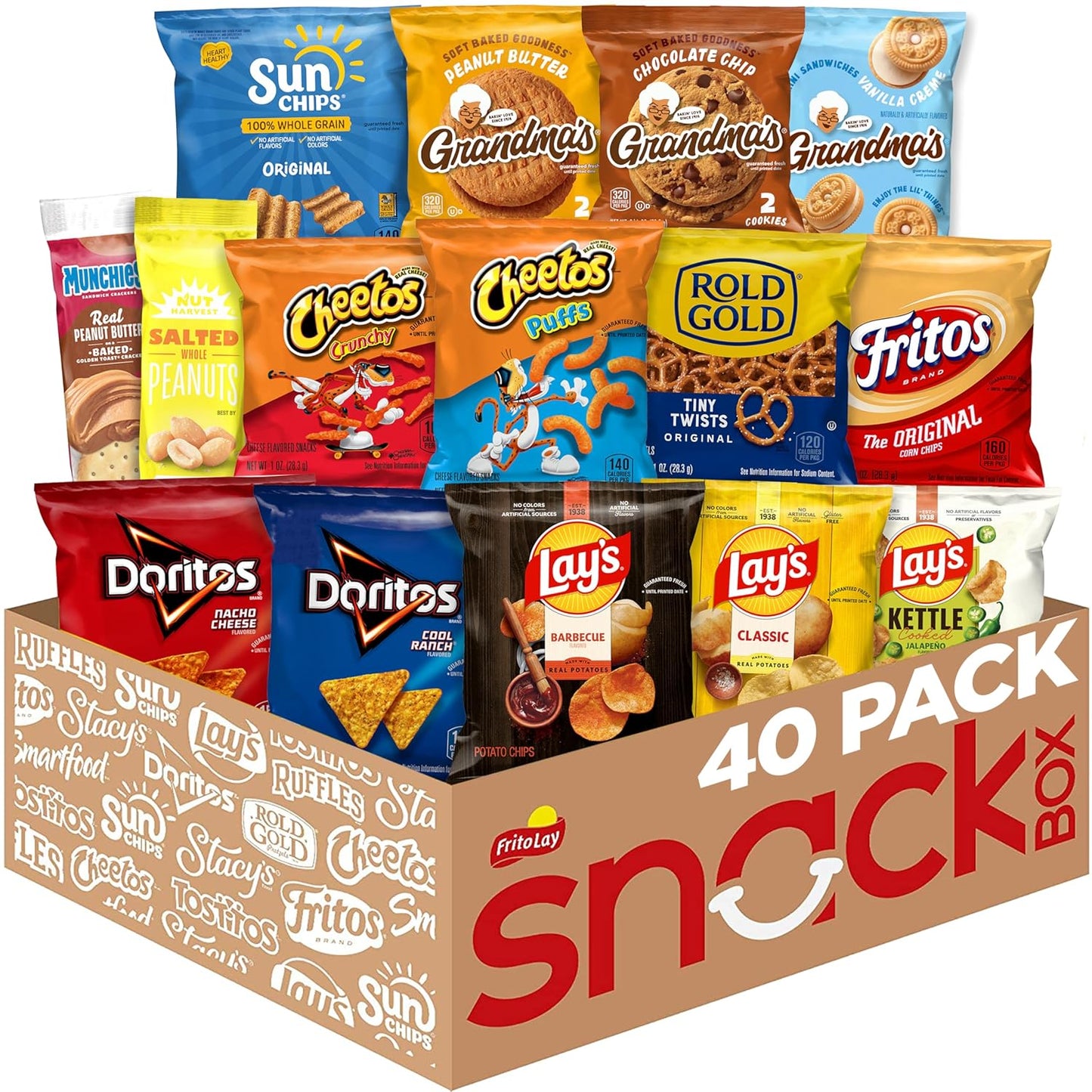 Ruffles FritoLay Variety Packs Flavors 1oz Bags, Ruffles & Doritos Bold Mix, 40 Count