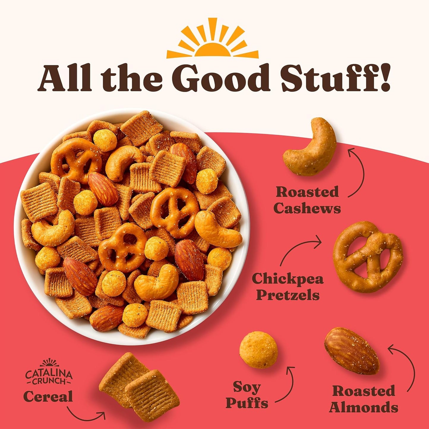 Catalina Crunch Protein Snack Mix - 10g Protein, 1g Sugar per Serving - Good Source of Fiber, Gluten Free - Spicy Kick, 5.25 Ounce Bag (Pack of 1) - Packaging May Vary