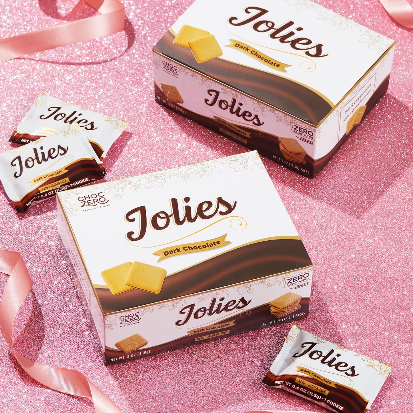 choczero dark chocolate jolies gluten free sugar free keto cookies box 20 count 8 ounce