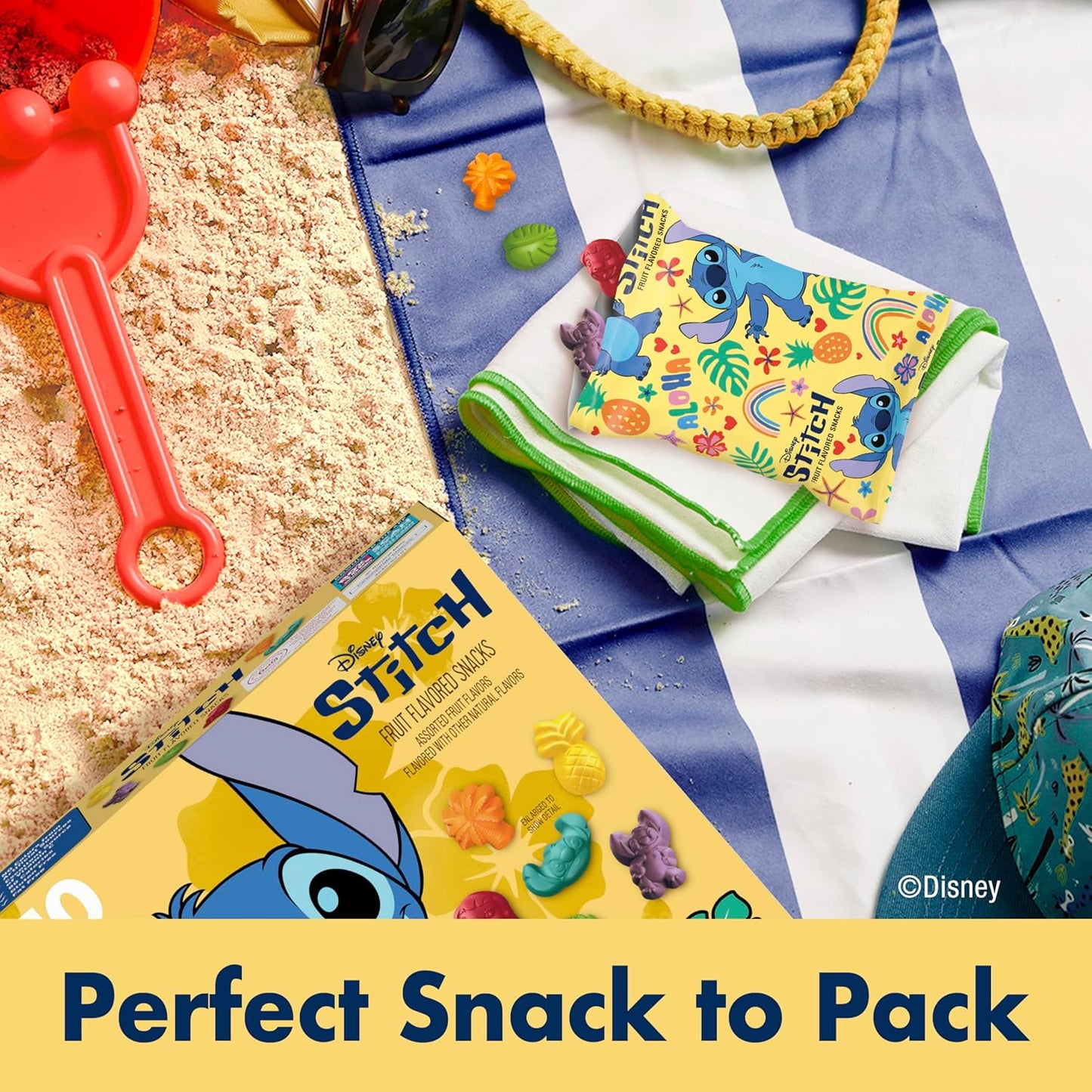 Disney Stitch Fruit Flavored Snacks, Fat Free and Gluten Free Snacks, 8 oz (10 Pouches)
