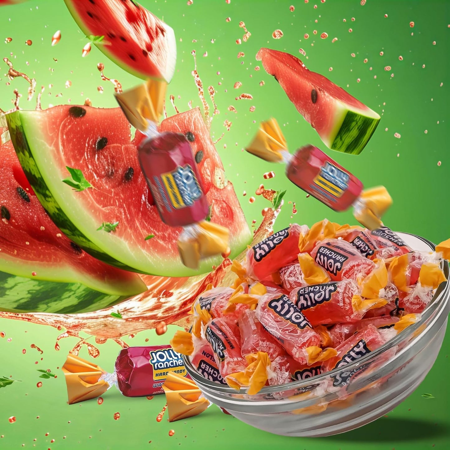 Watermelon Jolly Ranchers Hard Candy β Original Flavor β 1 LB Bulk Bag (Approx. 75 Pieces) β Individually Wrapped Sweet & Tart Candy for Birthday Parties, Baby Showers, Back to School & Gift Bags