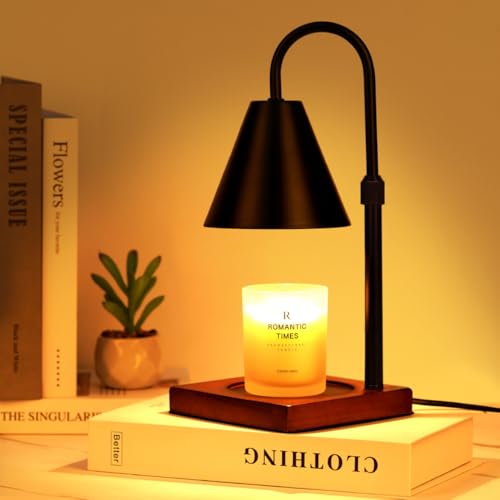 Modern Candle Warmer Lamp with Timer, Dimmable Candle Lamp Warmer, Men Women for Birthday Gifts, Valentines Day Gifts, Black Candle Warmer, Adjustable Candle Light, Cozy Living Room Bedroom Home Decor