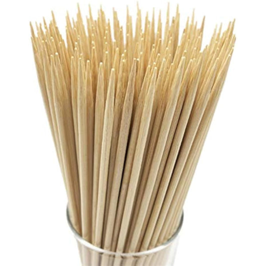 HOPELF 6" Natural Bamboo Skewers for BBQ，Appetiser，Fruit，Cocktail，Kabob，Chocolate Fountain，Grilling，Barbecue，Kitchen，Crafting and Party. Φ=4mm, More Size Choices 8"/10"/12"/14"/16"/30"(100 PCS)