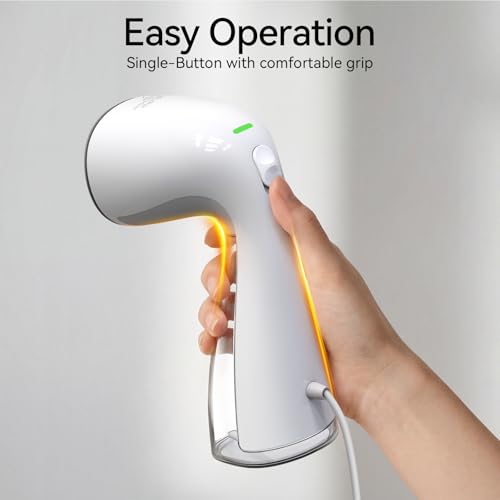 HiLIFE Upgraded Steamer for Clothes, Handheld & Portable, 1100W Powerful Steam, 300ml Big Capacity & No Leak Design, 30S Fast Heat-up, Quick Wrinkle Remover, Compact Size for Travel, ONLY 120V
