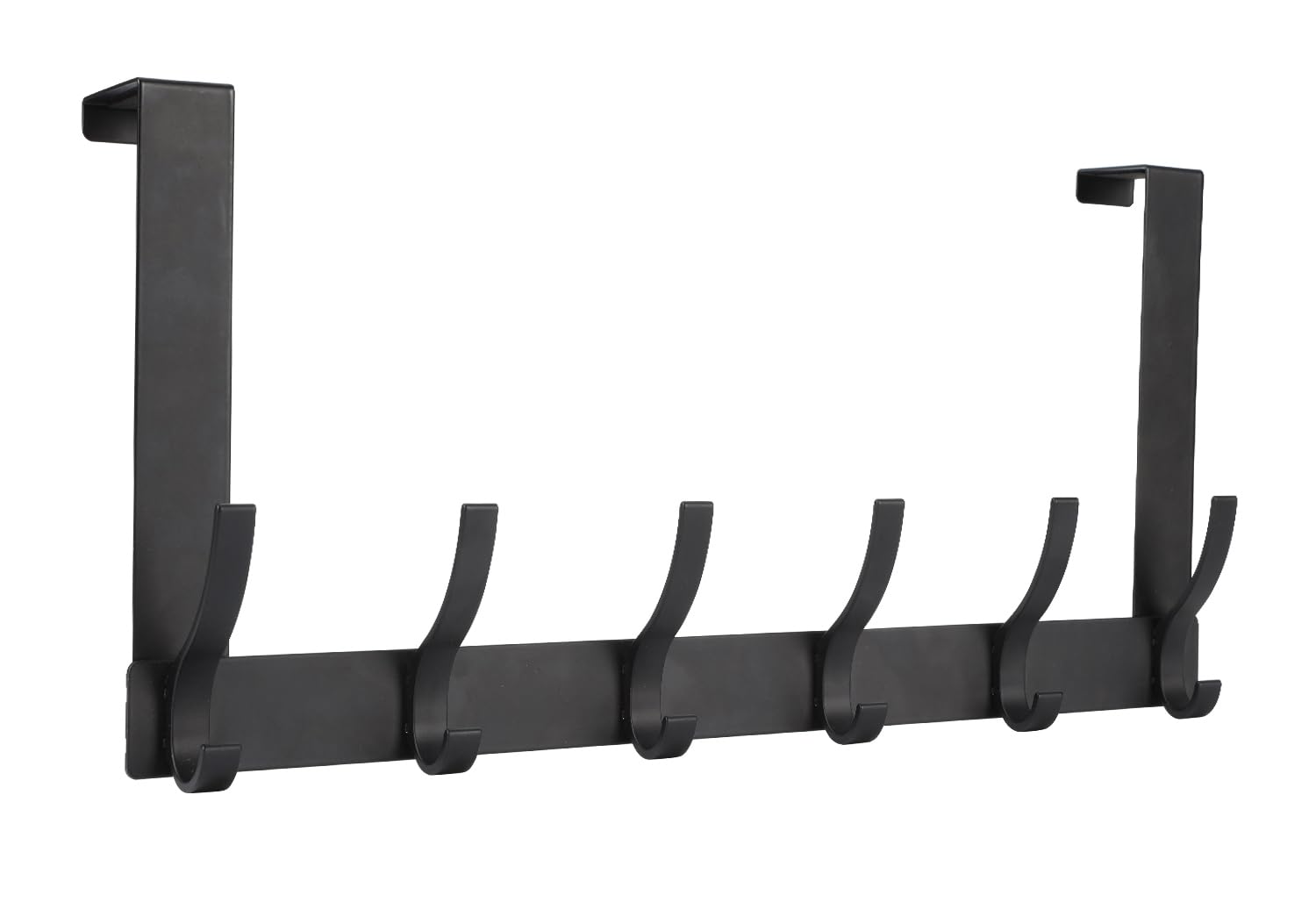 Over The Door Hooks, Door Hanger Hooks for Hanging, Over The Doors Towel Racks for Bathroom with 12 Coat Hook, Coat Rack Dorm Essentials Bathroom Accessories（1 Pack, Black）