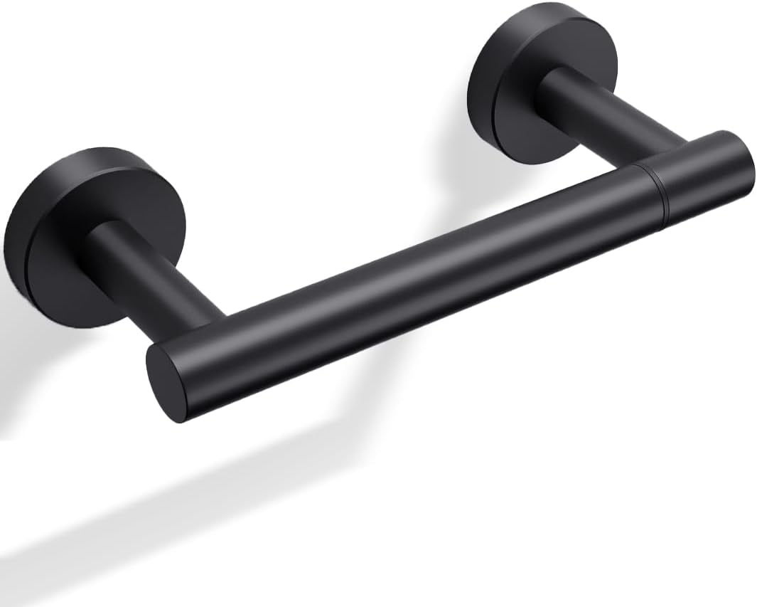 Day Moon Matte Black Toilet Paper Holder - Wall Mount Modern Roll Holder for Bathroom
