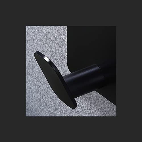 DELITON Adhesive Hooks - 4 Pack Towel/Coat Hooks Wall Hook Stick on Bathroom or Kitchen (Matte Black, Stainless Steel)