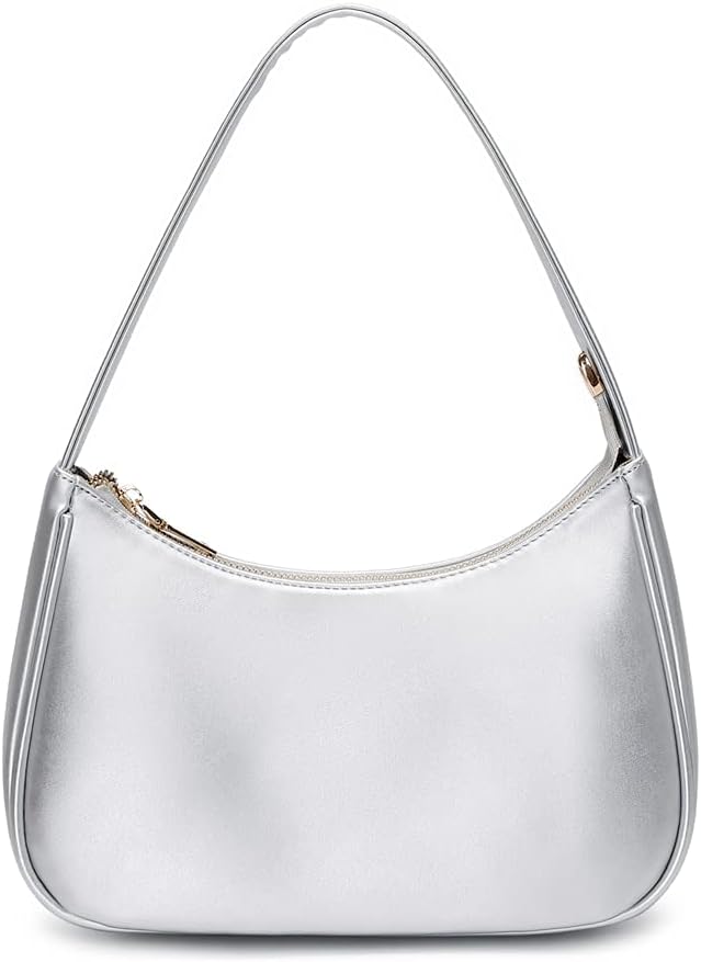 Shoulder Bags for Women, Cute Hobo Tote Handbag Mini Clutch Purse with Zipper Closure