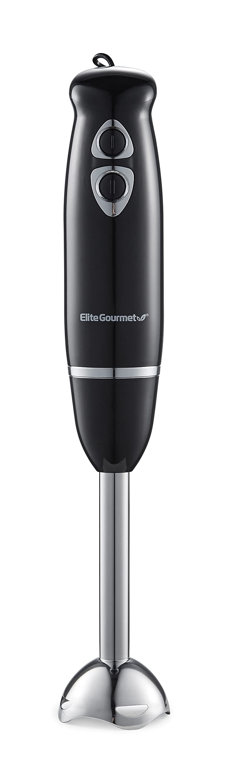 Elite Gourmet EHB1015 Immersion Hand Blender 500 Watts 2 Speed Mixing with Stainless Steel Blades, Detachable Wand Stick Mixer, Smoothies, Baby Food, Soup, Black