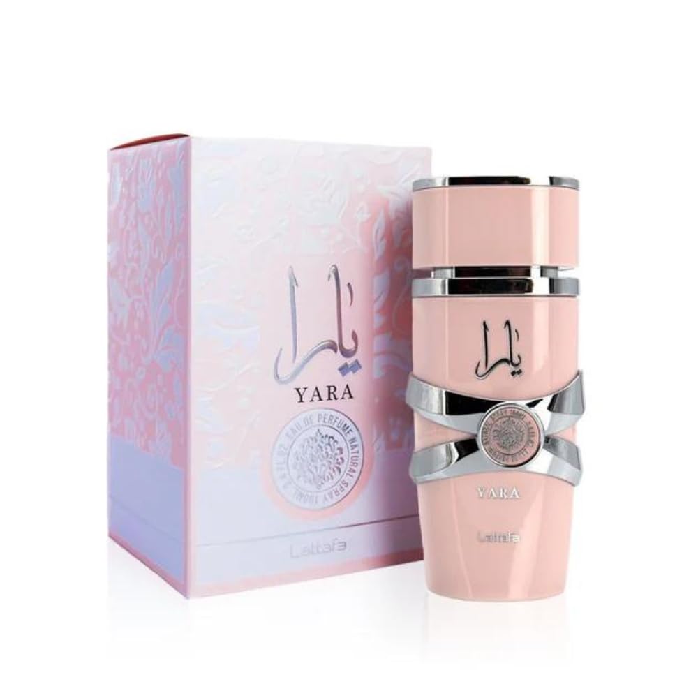 Lattafa Yara - Vanilla, Gourmand, Fruity, Floral - Eau de Parfum Long-Lasting Fragrance for Women, 3.40 Ounce / 100 ml
