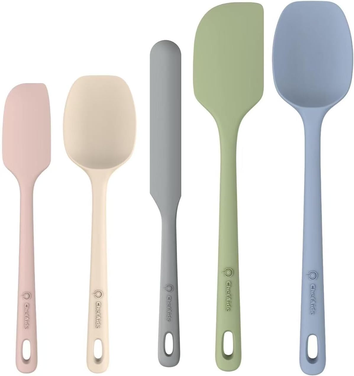 5-Piece Silicone Kitchen Spatula Set with Ergonomic Handles