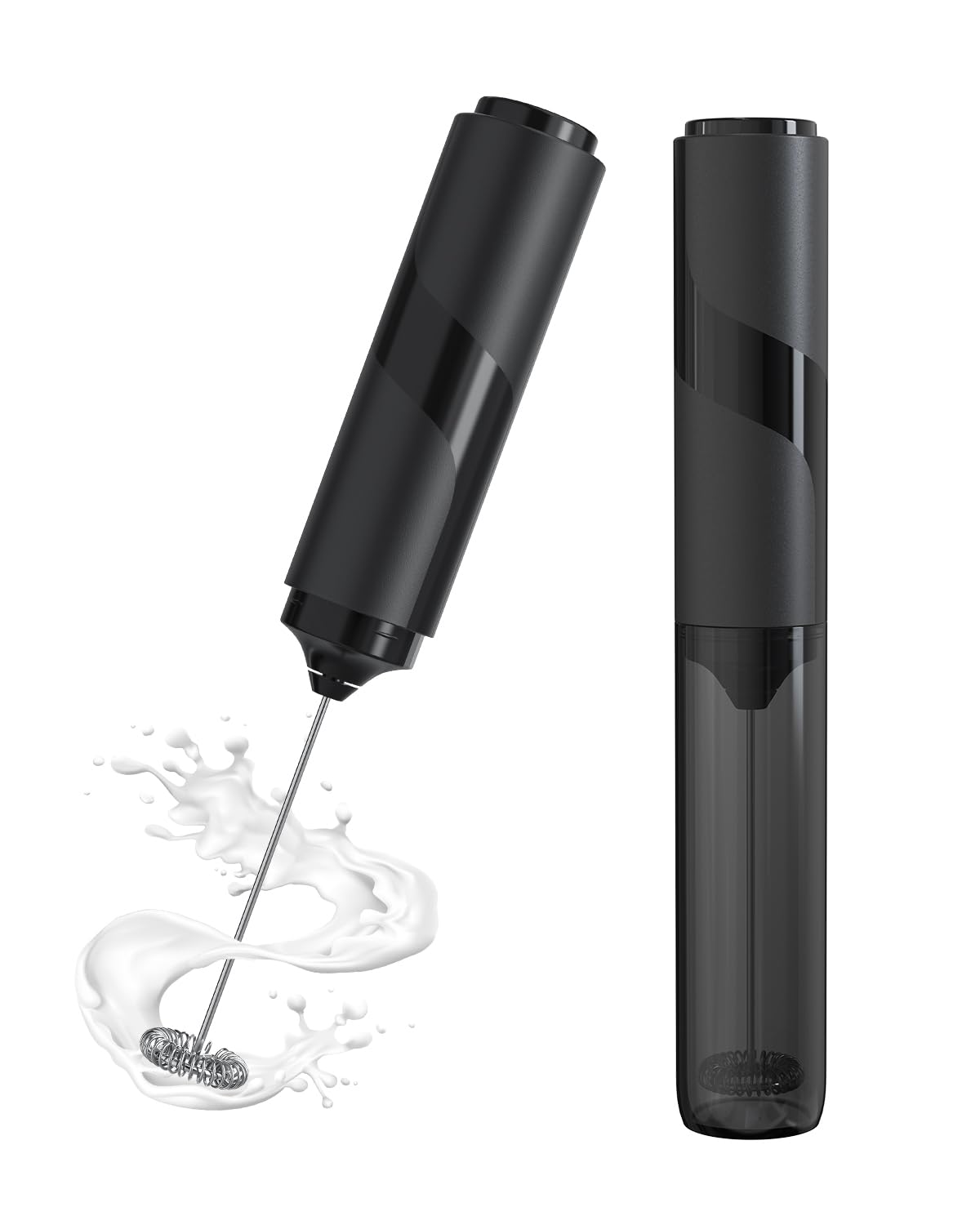 Milk Frother Handheld with Cover, Battery-Operated Electric Foam Maker Frother Wand, Whisk Drink Mixer & Foamer for Coffee, Latte, Matcha, Hot Chocolate