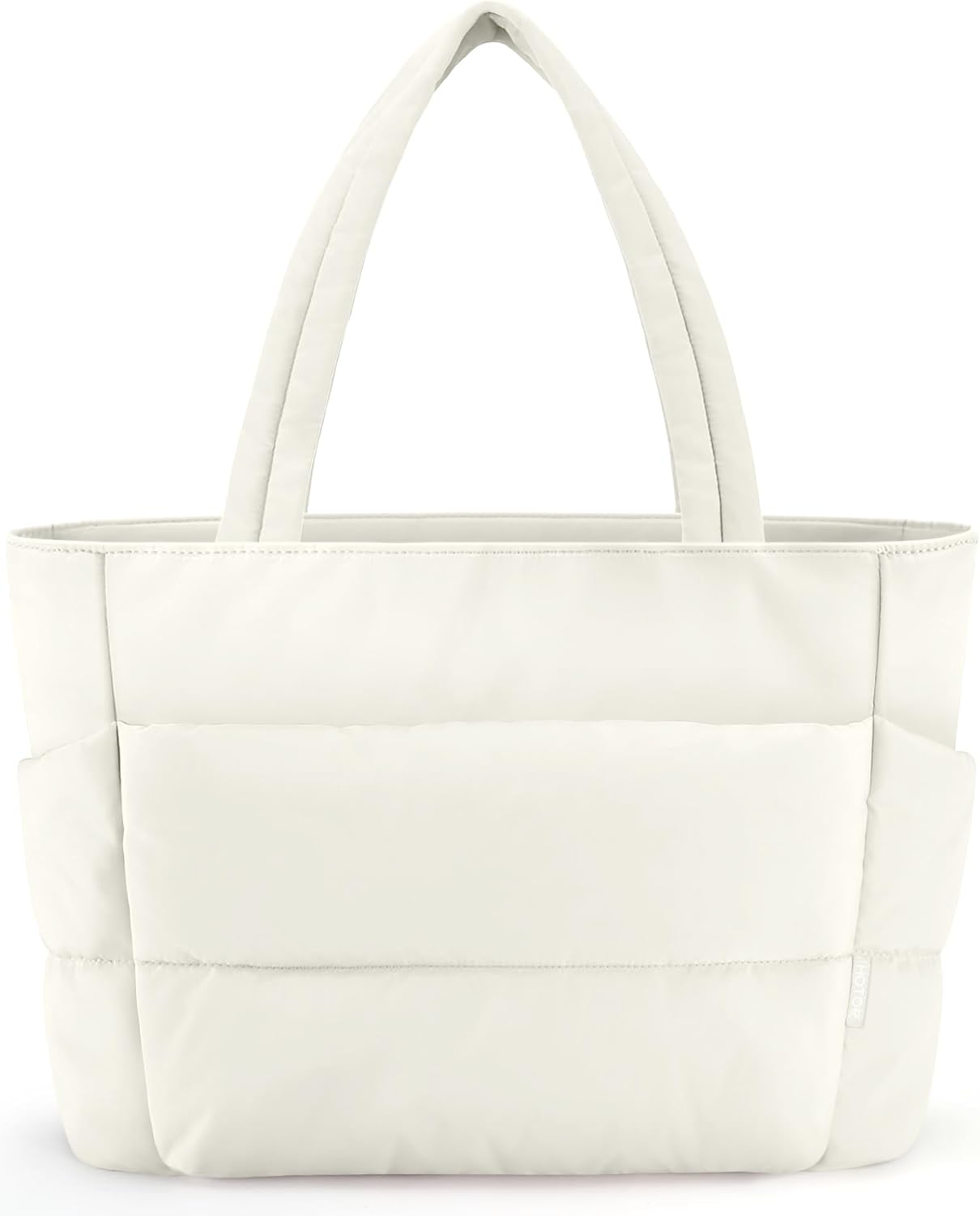 HOTOR Puffer Tote Bag for Women, Nurses - Multi-Pocket Lightweight Bag for Work - Quilted Handbag for Travel and Gym