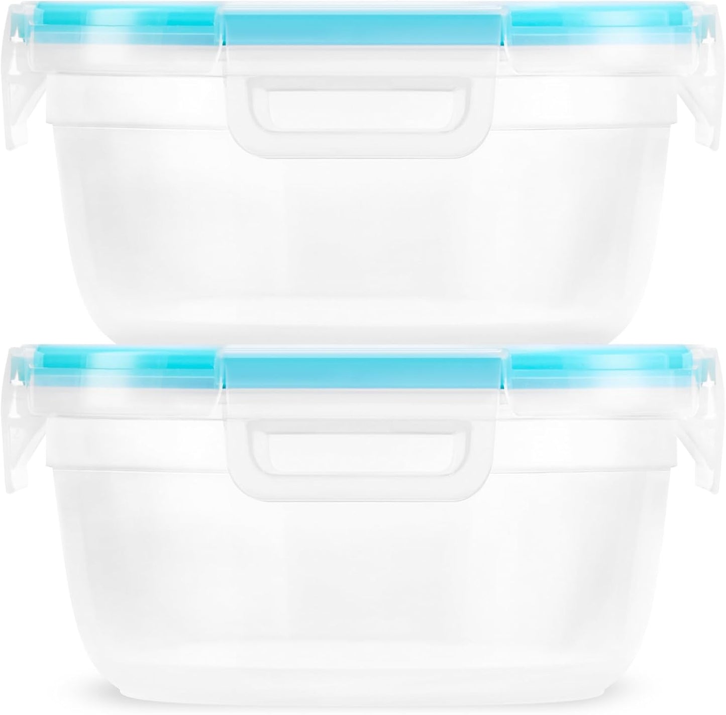 Snapware Total Solution 3-Pack (8.5-Cup) Plastic Food Storage Containers Set, Leakproof & Airtight Locking Lids Rectangular Tupperware, Non-Toxic BPA-Free Lids, Microwave Dishwasher Freezer Safe