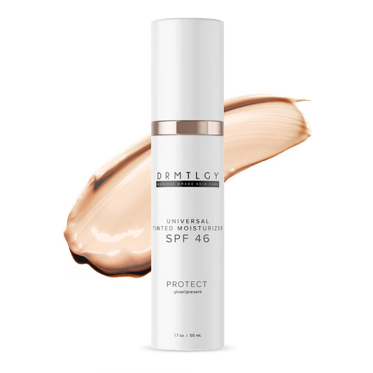 DRMTLGY Anti-Aging Tinted Moisturizer SPF 46 – Sheer Face Sunscreen & Lightweight Makeup with Broad Spectrum UV Protection – Hydrating Skin Care & Face Moisturizer – 1.7 oz