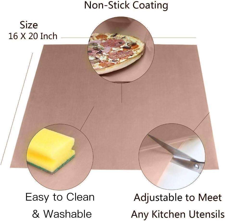 3 Pack PTFE Teflon Sheet for Heat Press Transfer Sheet Non Stick 16 x 20 Heat Transfer Paper Reusable Heat Resistant Craft Mat