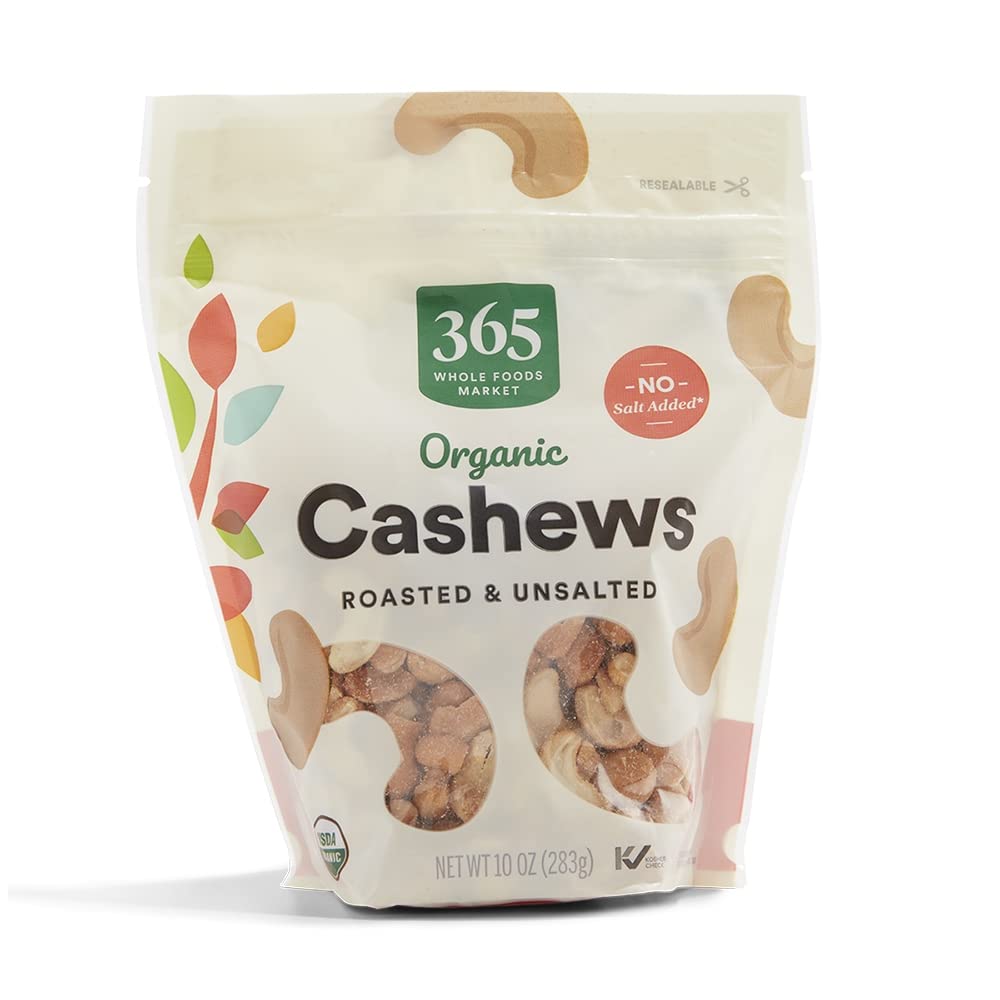365 by Whole Foods Market, Organic Roasted & Salted Cashews, 10 Ounce