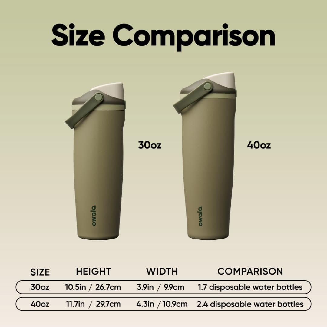 Owala FreeSip Sway Insulated Stainless Steel Water Bottle with Two-Way Spout, Built-In Straw and Bucket Handle, Made for Travel, School, and Sports, 30oz, BPA Free, Leak Proof, Off Road