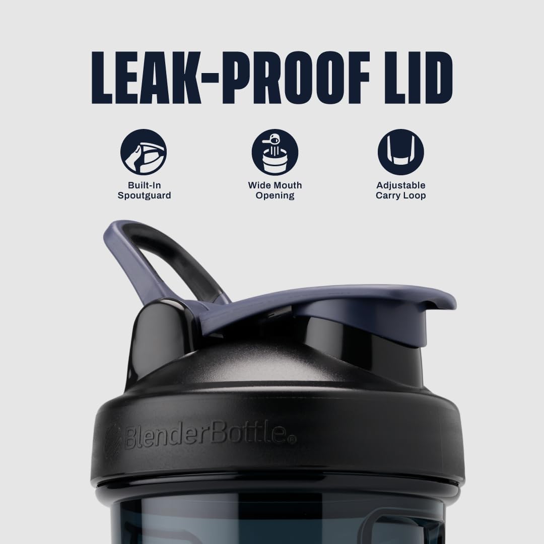 BlenderBottle Shaker Bottle Pro Series Perfect for Protein Shakes and Pre Workout, 28-Ounce, Black