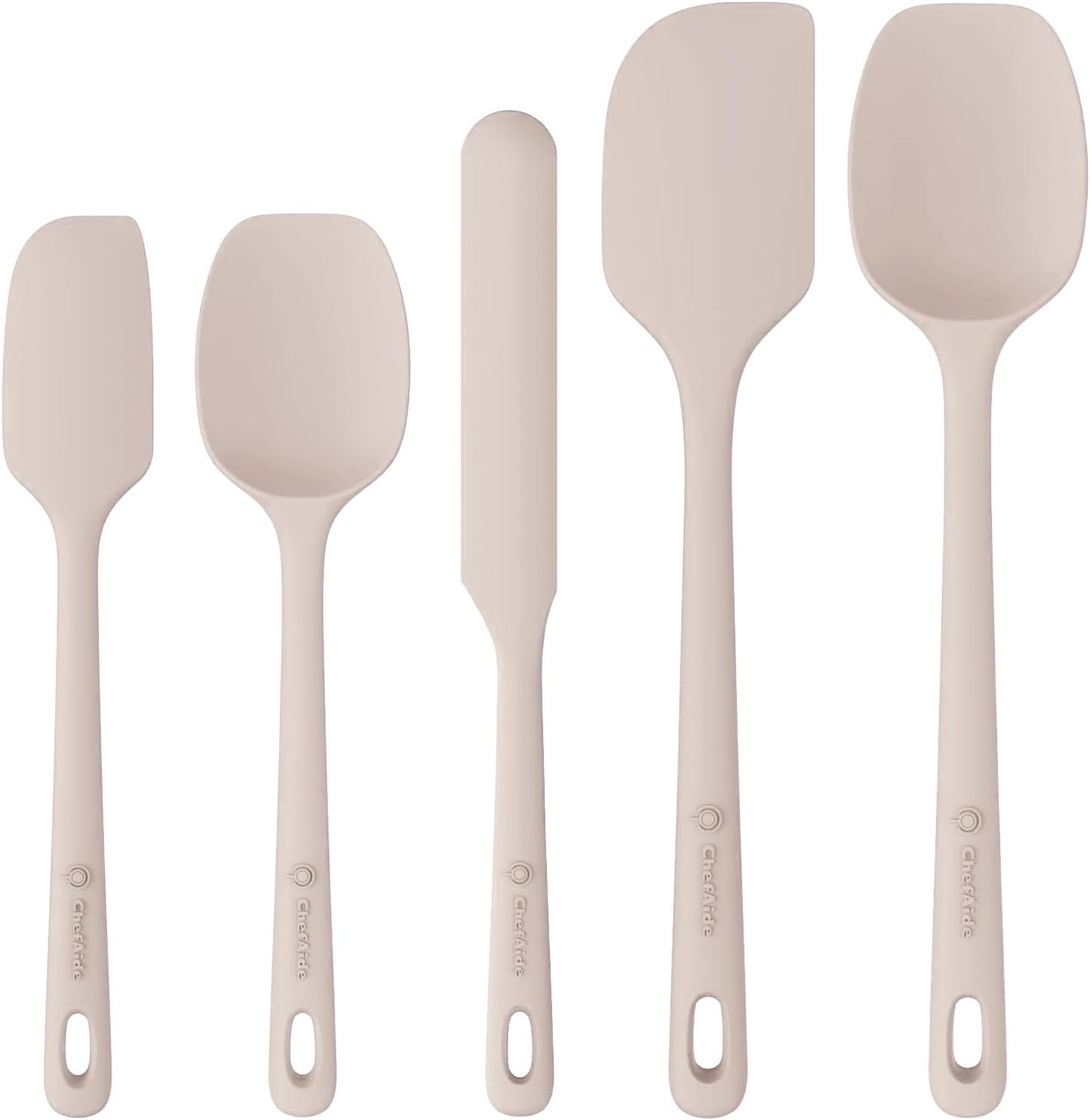 5-Piece Silicone Kitchen Spatula Set with Ergonomic Handles