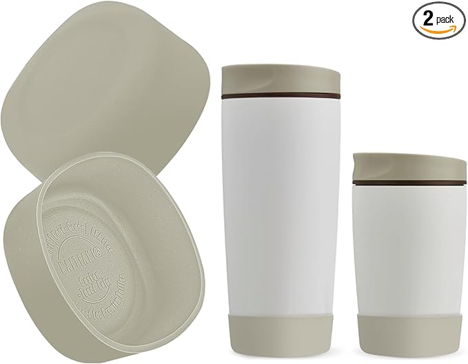 2pcs Silicone Boot for Owala SmoothSip Slider Coffee Tumbler 20oz 12oz, Anti-Slip Sleeve for Travel Coffee Mug, Protective Accessories for Owala BPA Free (Vanilla Bean)