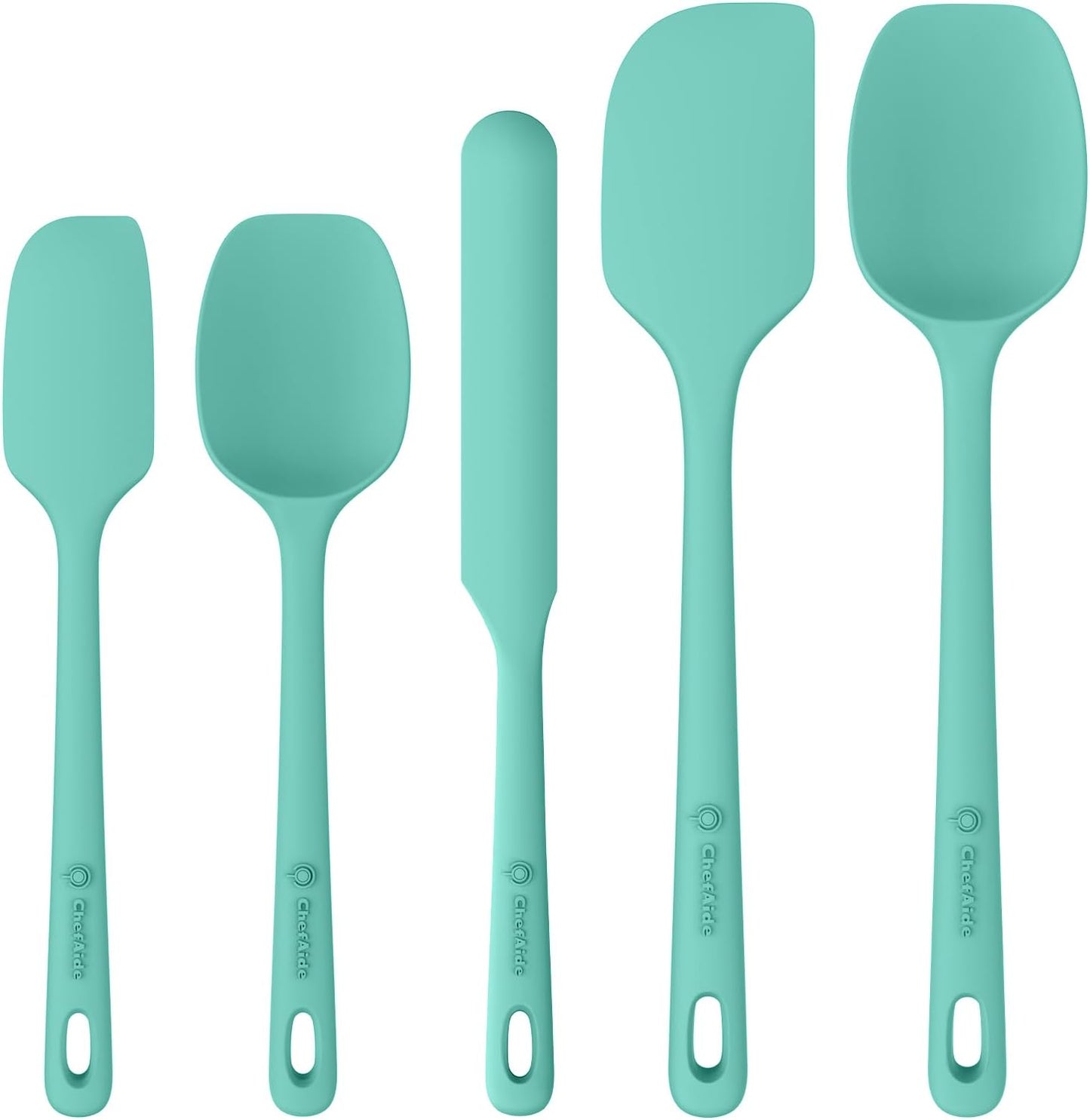 5-Piece Silicone Kitchen Spatula Set with Ergonomic Handles