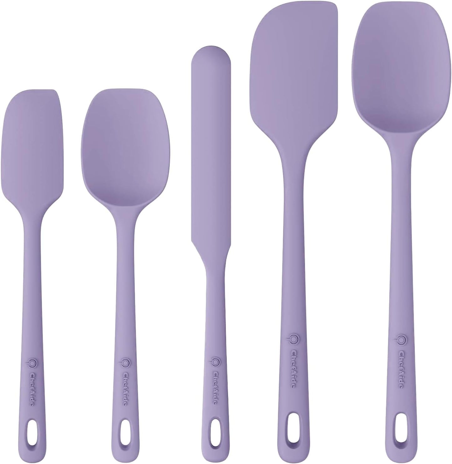 5-Piece Silicone Kitchen Spatula Set with Ergonomic Handles