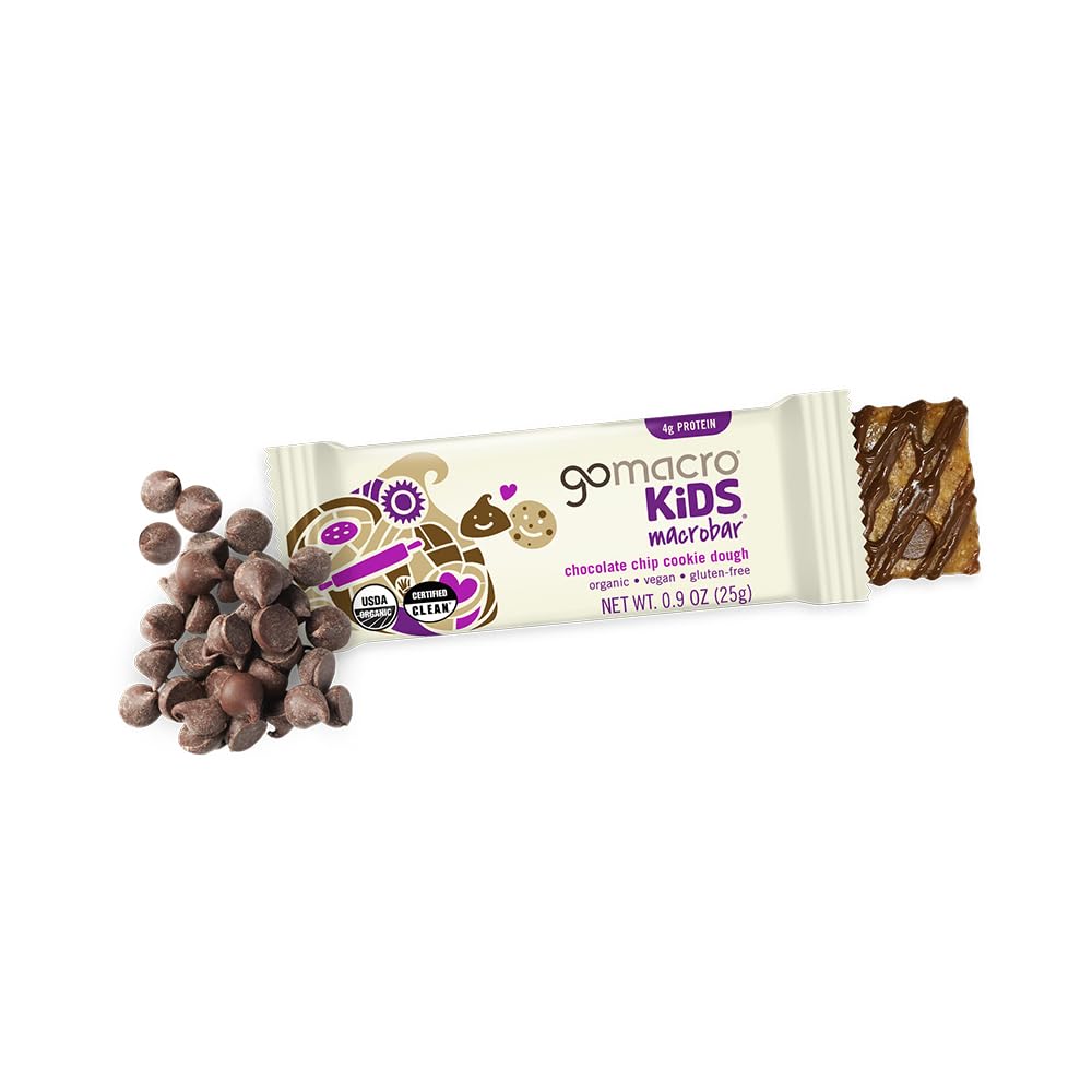 Gomacro, Macrobar Kids Chocolate Chip Cookie Dough Organic 7 Count, 6.3 Ounce