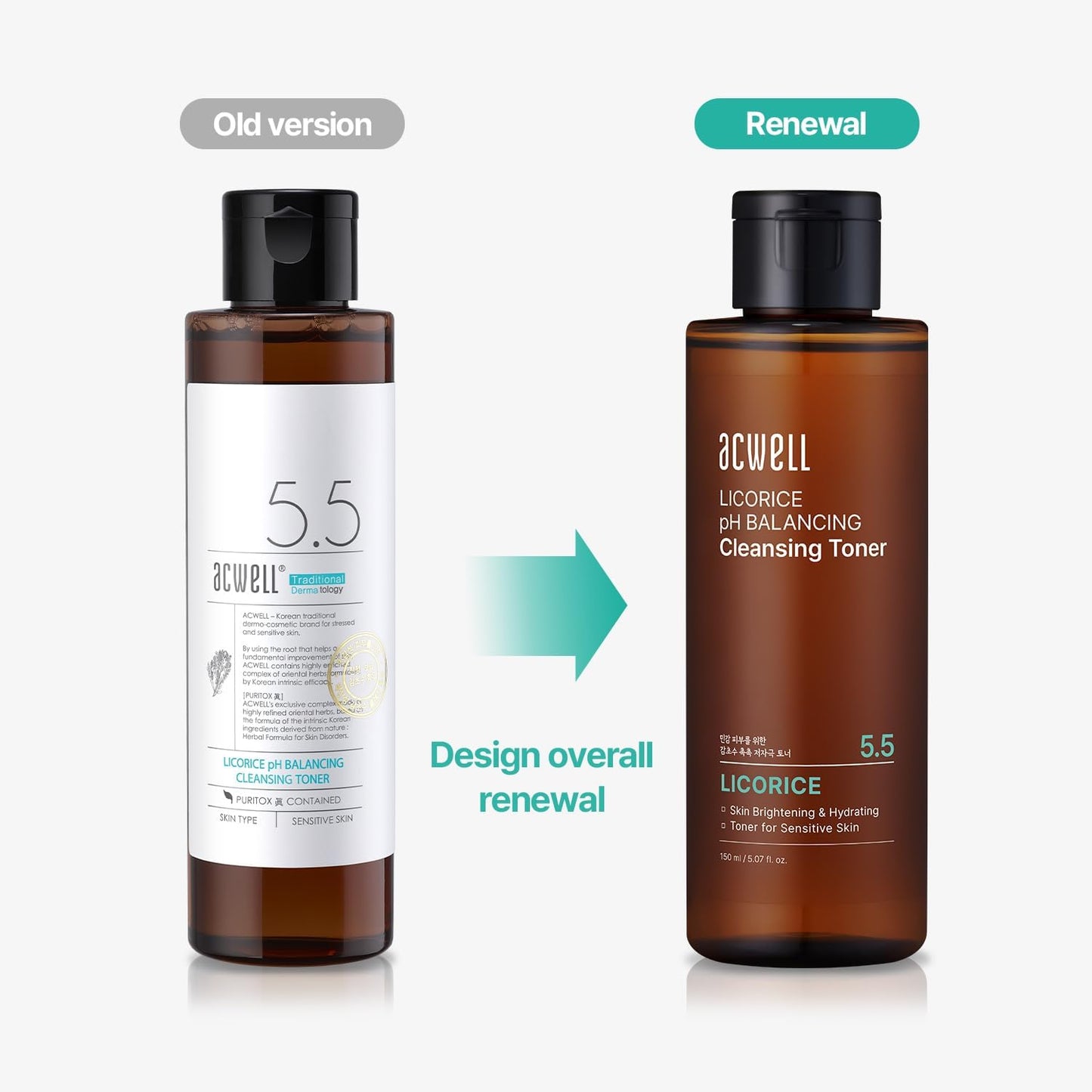 ACWELL Licorice pH Balancing Cleansing Toner 5.1 fl.oz. - PH5.5 Hydrating Makeup Cleansing Astringent - Skin Clearing, Reduce Pigmentation, Acne and Dark Spots