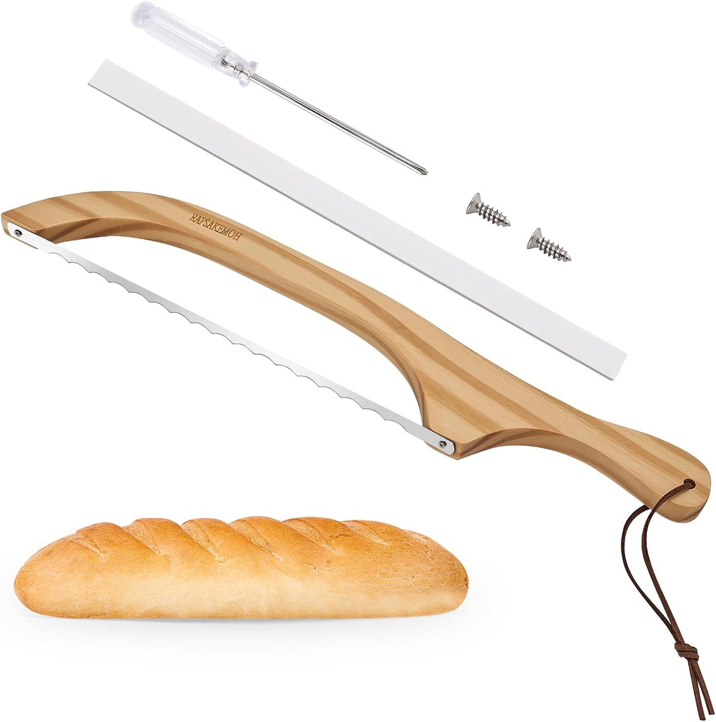 Bread Knife for Homemade Bread,Sourdough bread knife,15.7" Bread slicer for Homemade Bread, Baguettes and More Cuts Thin,Bow Design Easy to Cutting Even Slices