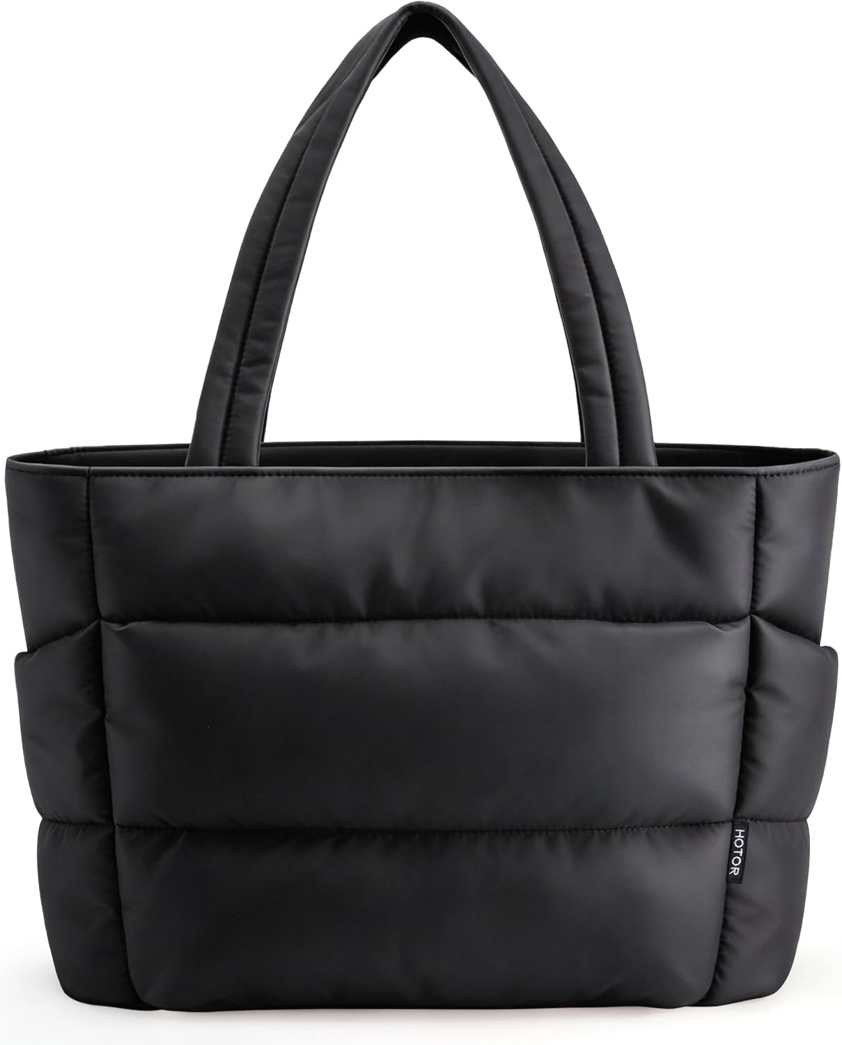 HOTOR Puffer Tote Bag for Women, Nurses - Multi-Pocket Lightweight Bag for Work - Quilted Handbag for Travel and Gym