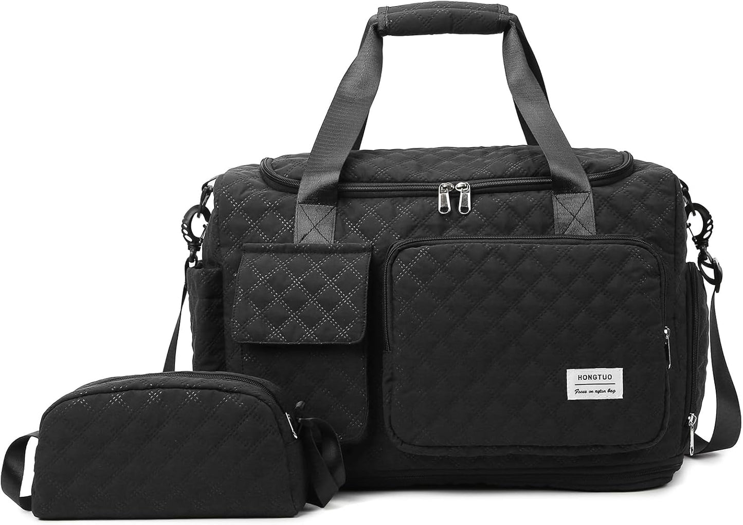 Small Gym Bag for Women, Travel Duffle Bag Carry On Weekender Bag with Shoe Compartment