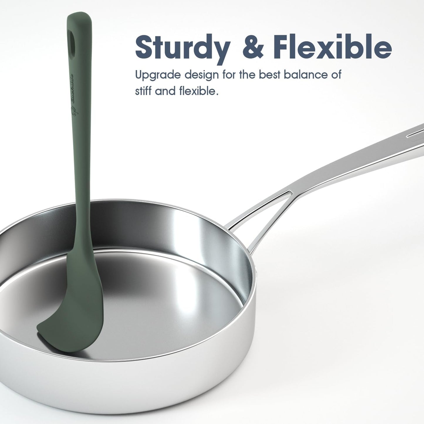 5-Piece Silicone Kitchen Spatula Set with Ergonomic Handles