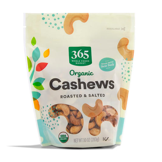 365 by Whole Foods Market, Organic Roasted & Salted Cashews, 10 Ounce
