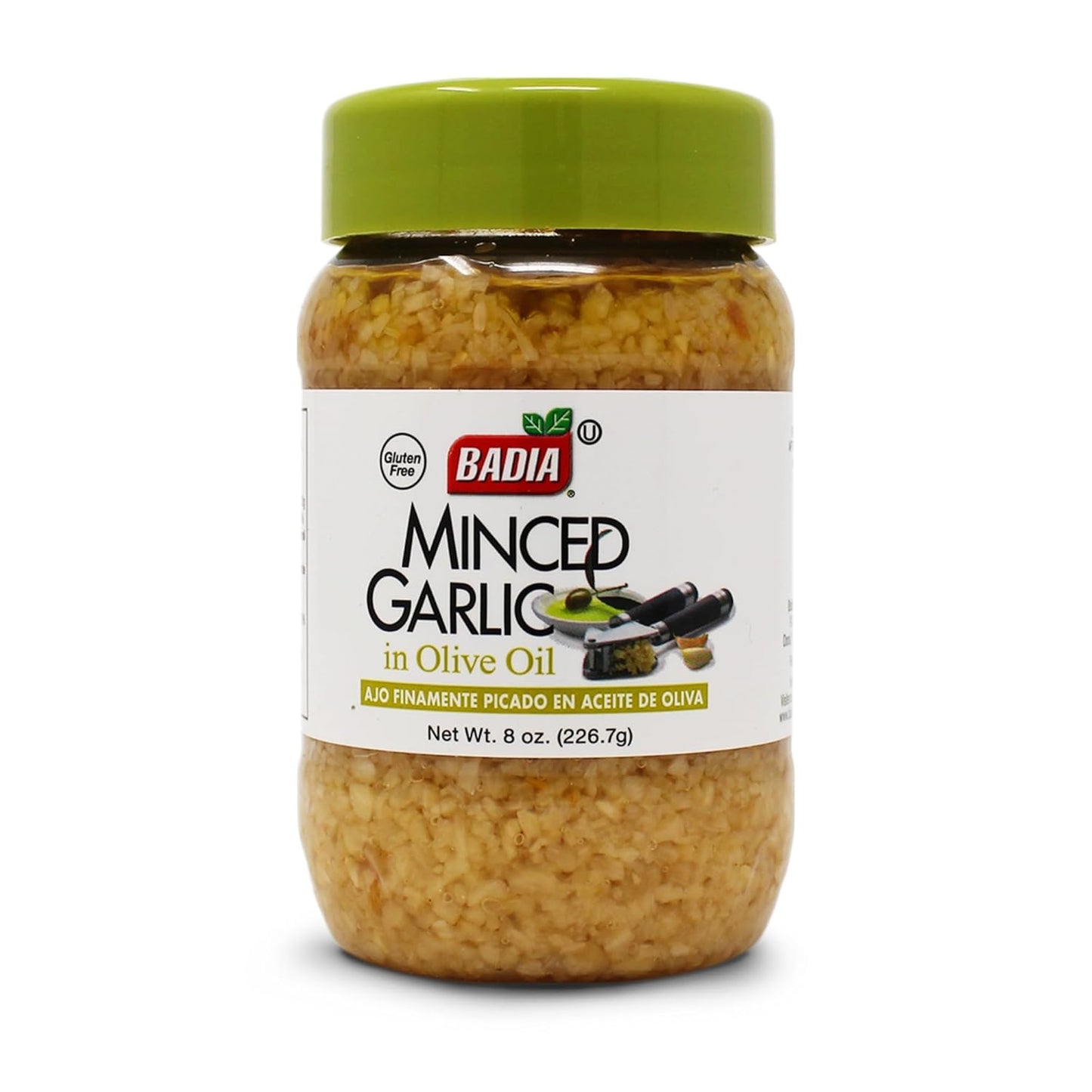 Badia Minced Garlic, 8 oz, premium quality, great for cooking, 100% natural, non-GMO, vegetarian, gluten-free