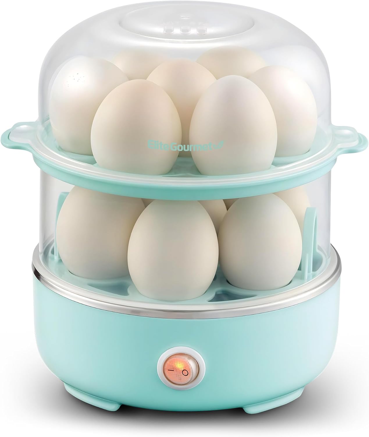 Elite Gourmet EGC115B Easy Egg Cooker Electric 7-Egg Capacity, Soft, Medium, Hard-Boiled Egg Cooker with Auto Shut-Off, Measuring Cup Included, BPA Free, Classic Black