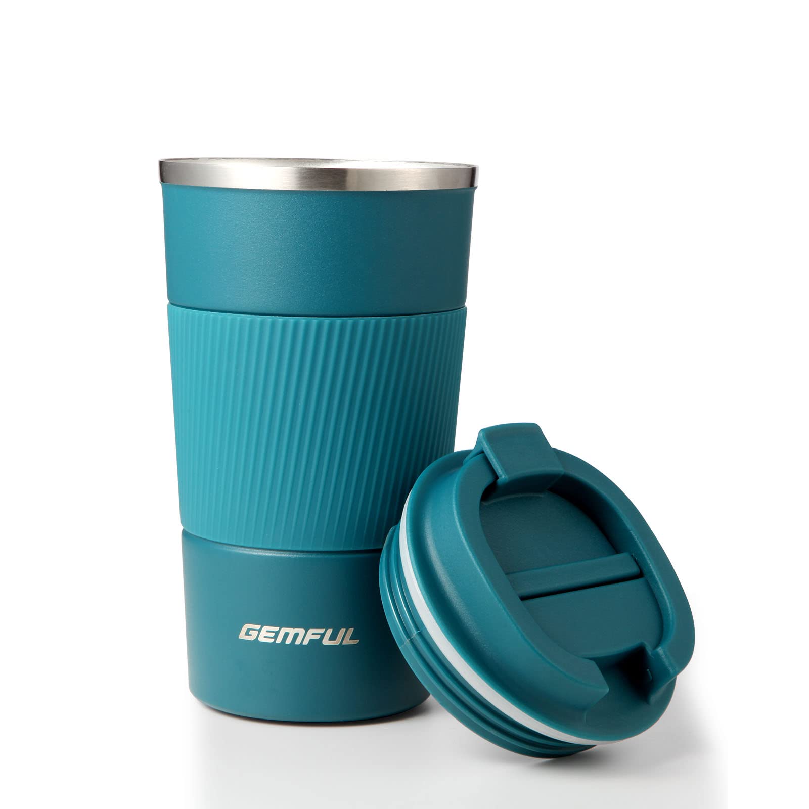 GEMFUL 17oz Travel Coffee Mug To Go Cup with Lid Stainless Steel Insulated Reusable Tumbler Leak Proof Coffee Lovers Gifts for Hot Cold Drinks Women Men Office Car (Blue)