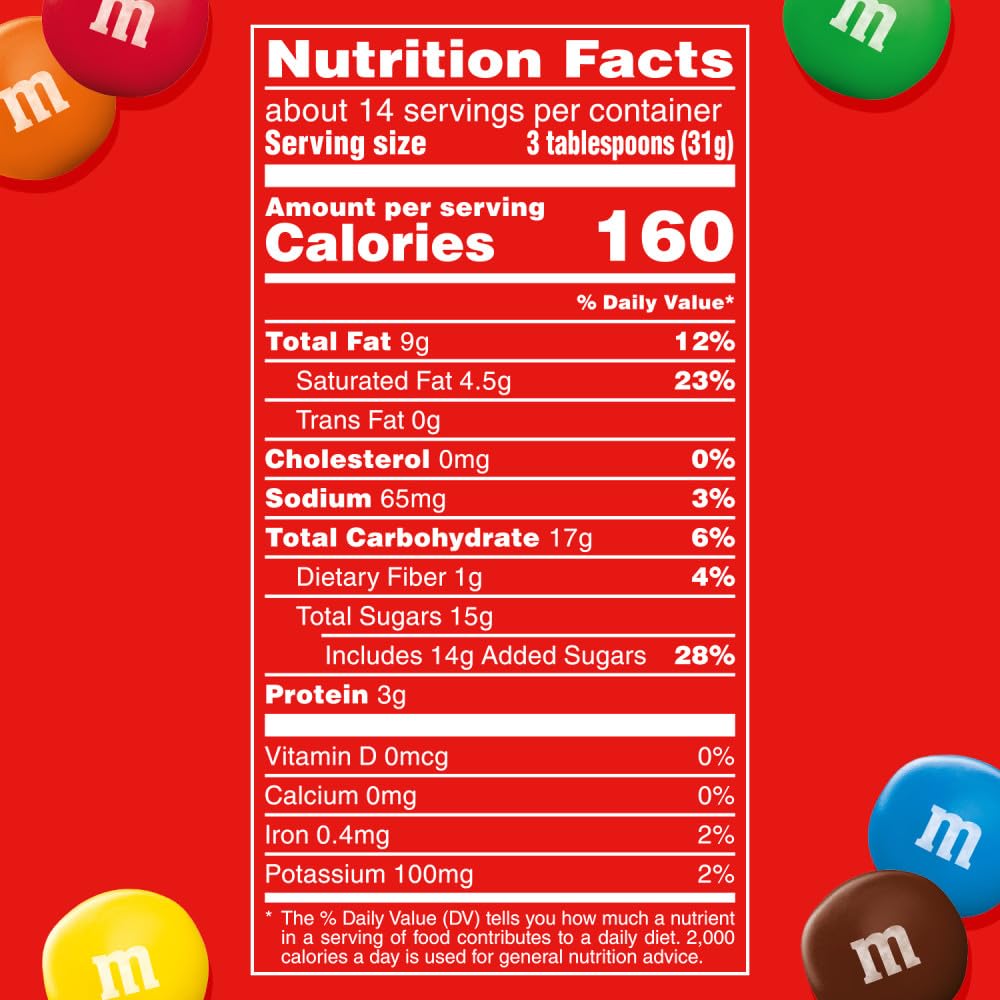 M&M'S MINIS Peanut Butter Milk Chocolate Summer Candy Bulk Summer Snacks, Family Size, 8.6 Oz Resealable Bag
