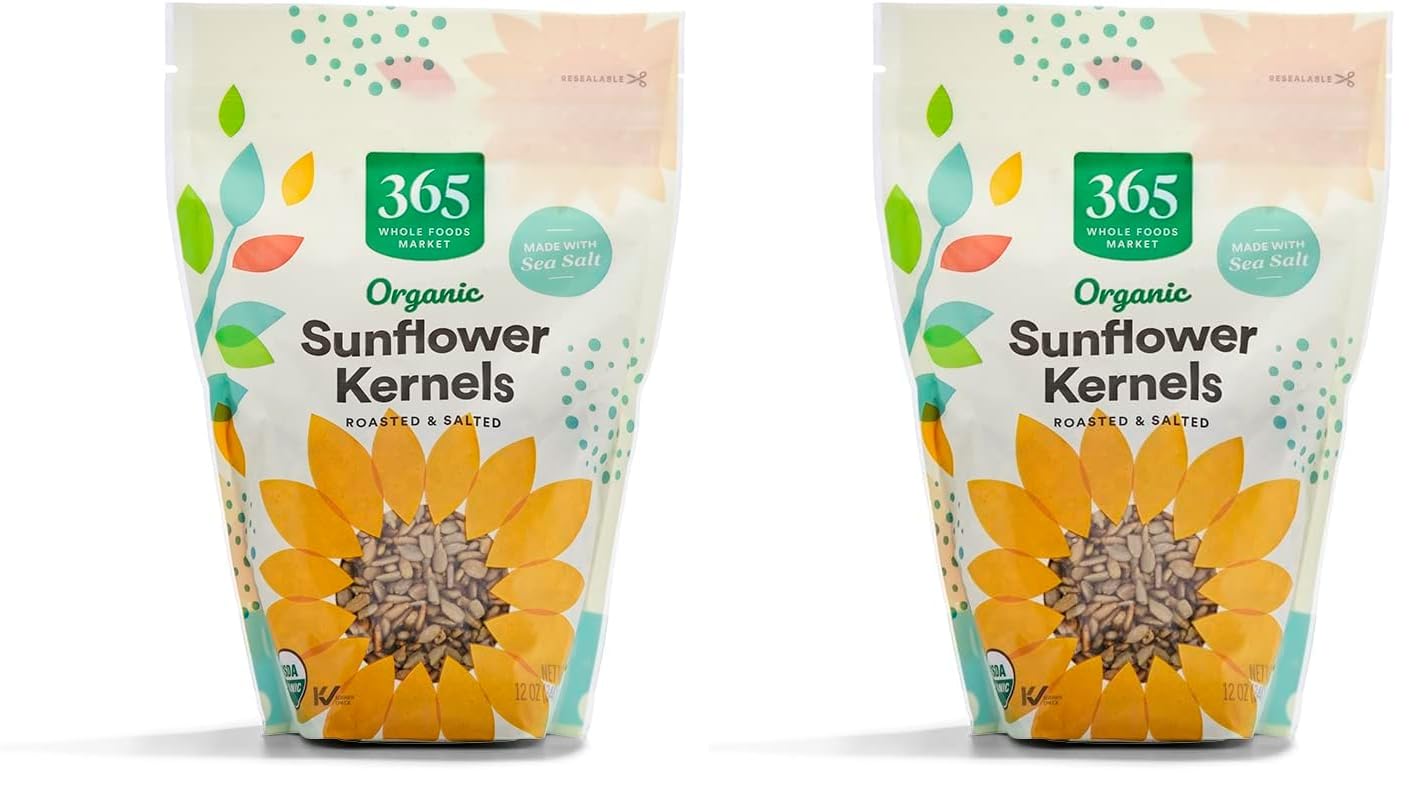 365 by Whole Foods Market, Organic Roasted Unsalted Sunflower Kernals, 12 Ounce