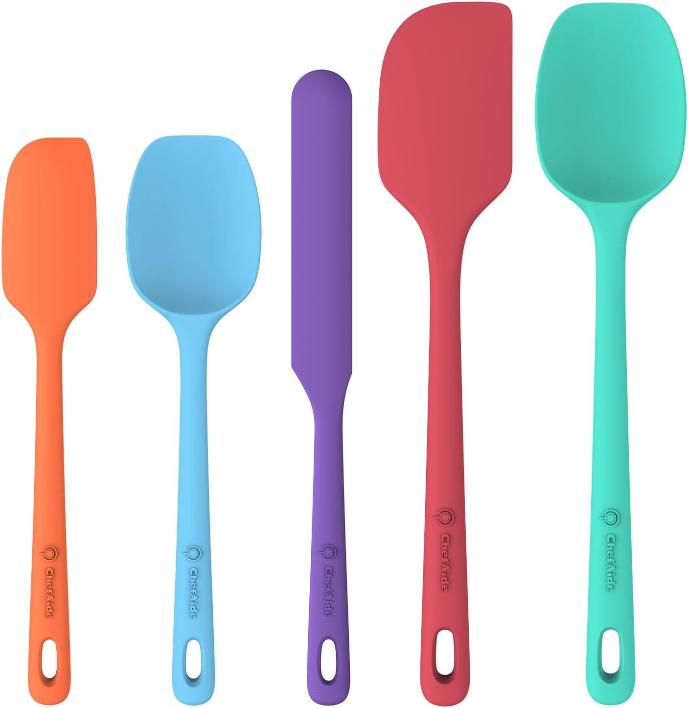 5-Piece Silicone Kitchen Spatula Set with Ergonomic Handles