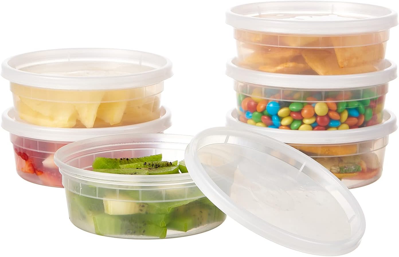 [48Set - 16oz.] Plastic Deli Food Storage Containers With Plastic Lids, Disposable togo containers for soup, Meal Prep, Slime | BPA Free | Stackable | Leakproof | Microwave | Dishwasher | Freezer Safe