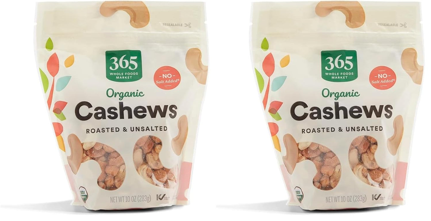 365 by Whole Foods Market, Organic Roasted & Salted Cashews, 10 Ounce