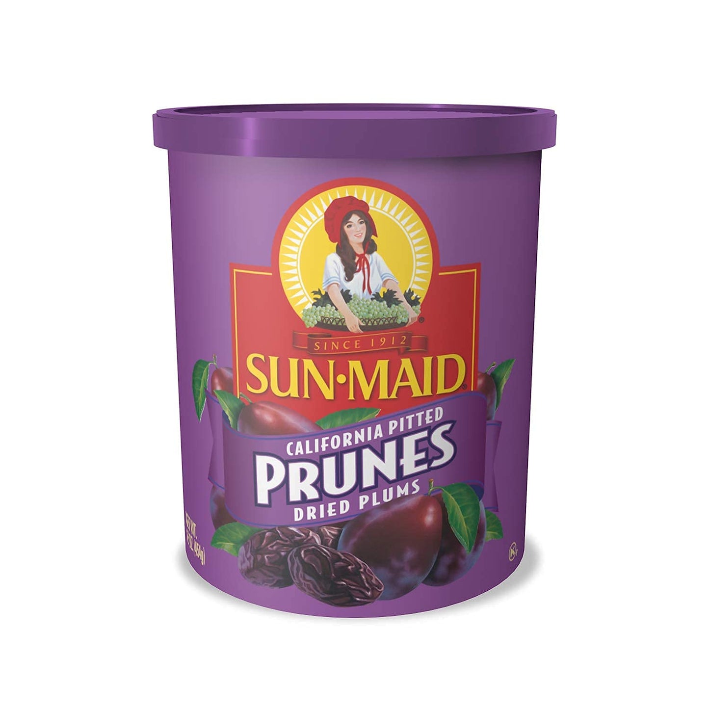 Sun-Maid California Sun-Dried Whole Pitted Prunes - (4 Pack) 7 oz Resealable Bag - Dried Plums - Dried Fruit Snack for Lunches, Snacks, and Natural Sweeteners