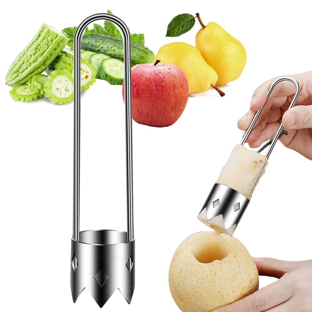 Red Bell Pepper Seed Corer, 2026 Upgraded Reusable Washable Stainless Steel Fruite Cutter Pepper Seed Remover Tool,Tool for Vegetables Fruit Corer Kitchen Gadget (1pc)
