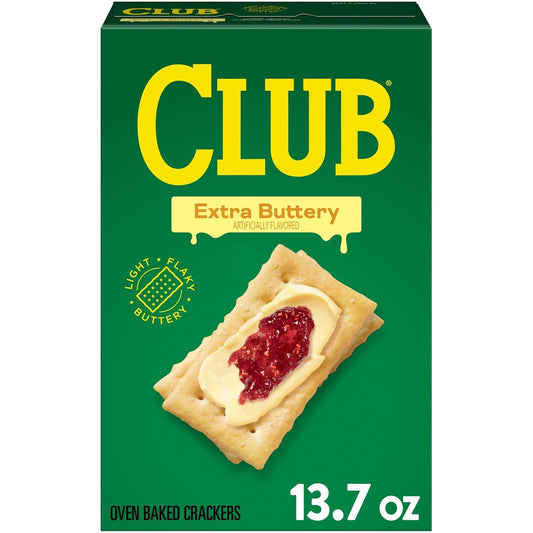 Club Crackers, Lunch Snacks, Snack Crackers, Extra Buttery, 13.7oz Box (1 Box)