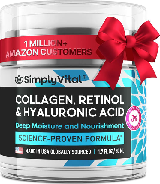 SimplyVital Anti-Aging Collagen, Retinol & Hyaluronic Face Cream – 1.7 fl.oz.