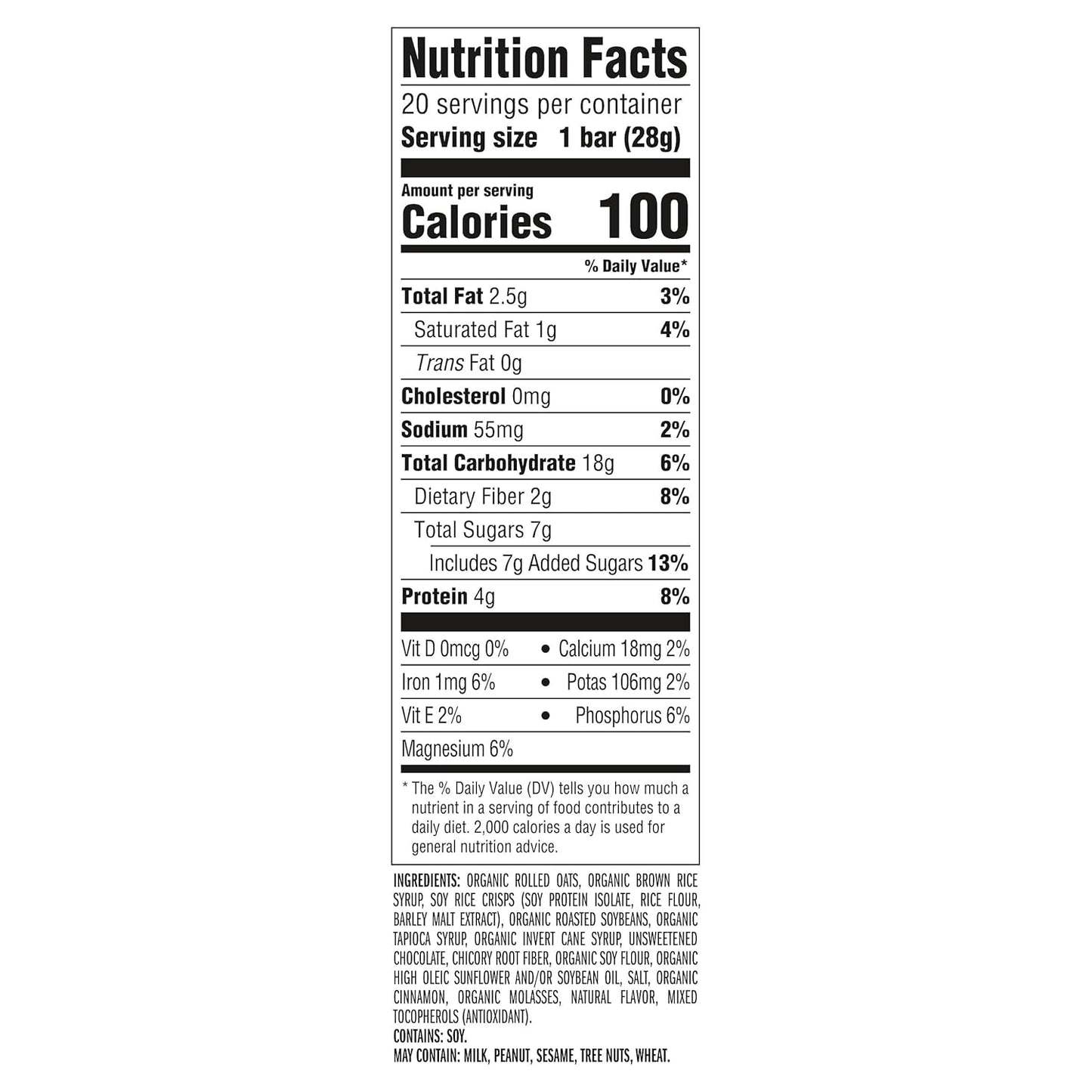 clif bar minis chocolate chip organic oats 4g protein non-gmo plant based snack size energy bars 20 pack